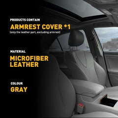 Gray/Beige Center Console Lid Armrest Leather Cover for 2007-2011 Toyota Camry A 6B93BC-57