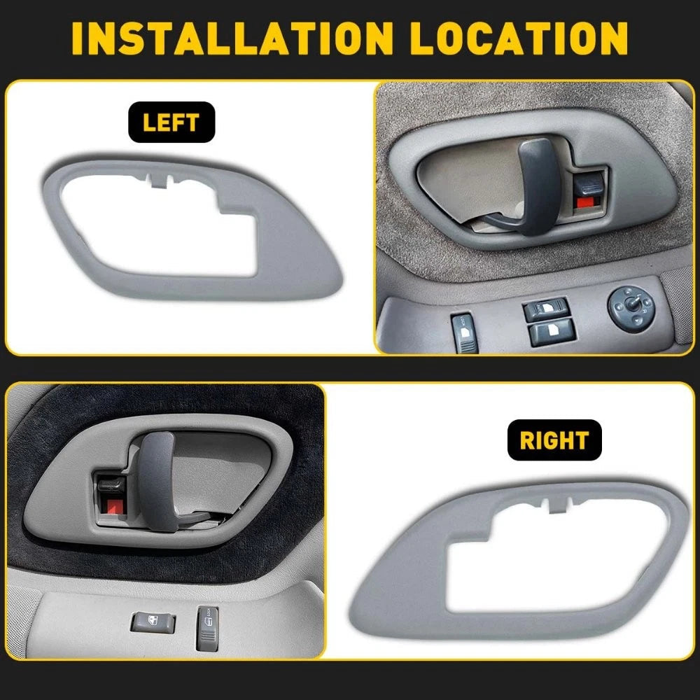 Set 2 Inside Interior Door Handle Bezels Trim Gray for 95-99 Chevy GMC Truck 6B93BC-57