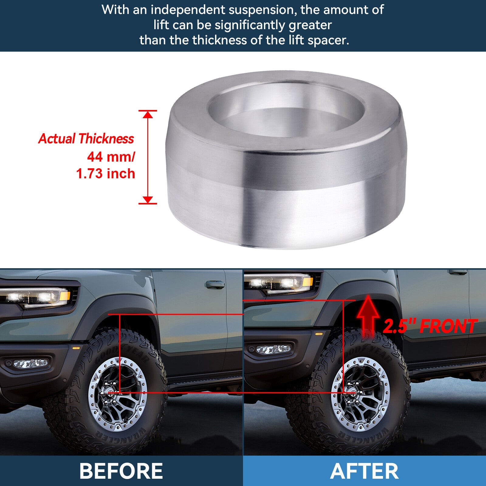ECCPP 2.5" Front and 3" Rear Leveling Lift Kit For 2009-2018 Dodge Ram 1500 RWD KOEEP