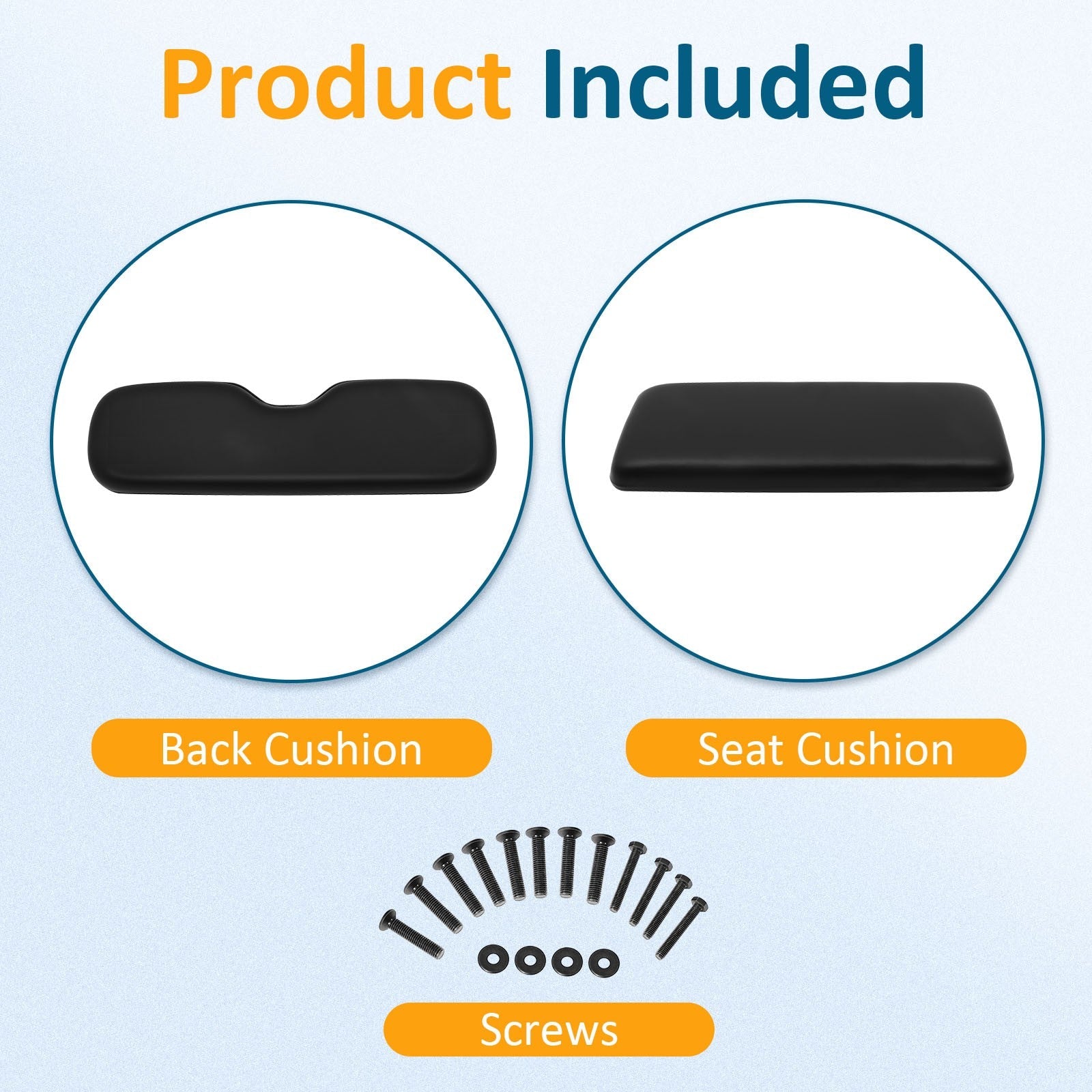 Black Golf Cart Rear Seat Cushion Set For EZGO TxT,ST,ST Sport,Valor models 6B93BC-57