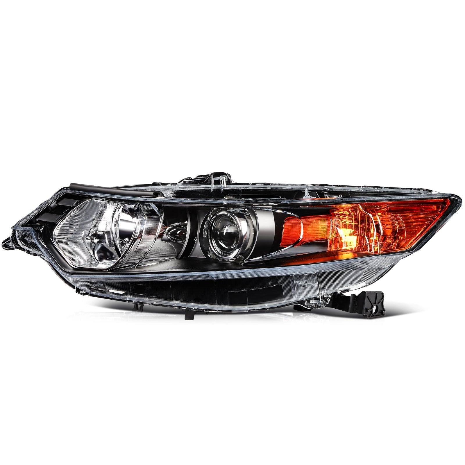 Pair Halogon Headlights Assembly For 2009-2014 Acura TSX 2.4L 3.5L Black Amber 6B93BC-57