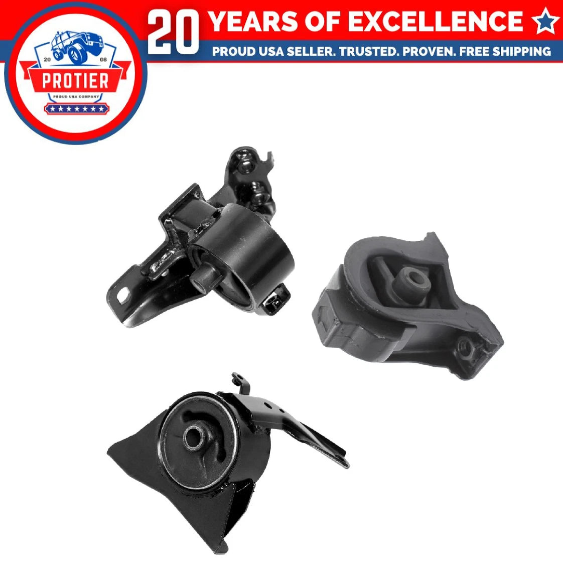 Motor & Trans Mount Set 3PCS for 1993-1997 Geo Prizm 1.6L/ 1.8L for Manual 6B93BC-57