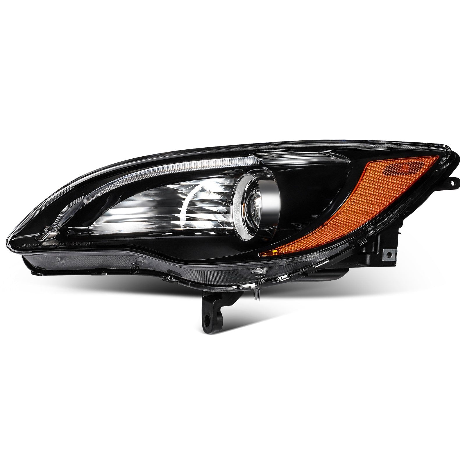 Pair Kit Headlights Assembly For 2011-2014 Chrysler 200 2.4L 3.6L Black Amber 6B93BC-57