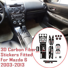 Interior Center Console Carbon Fiber Molding Sticker Decals For Mazda 6 2003-13