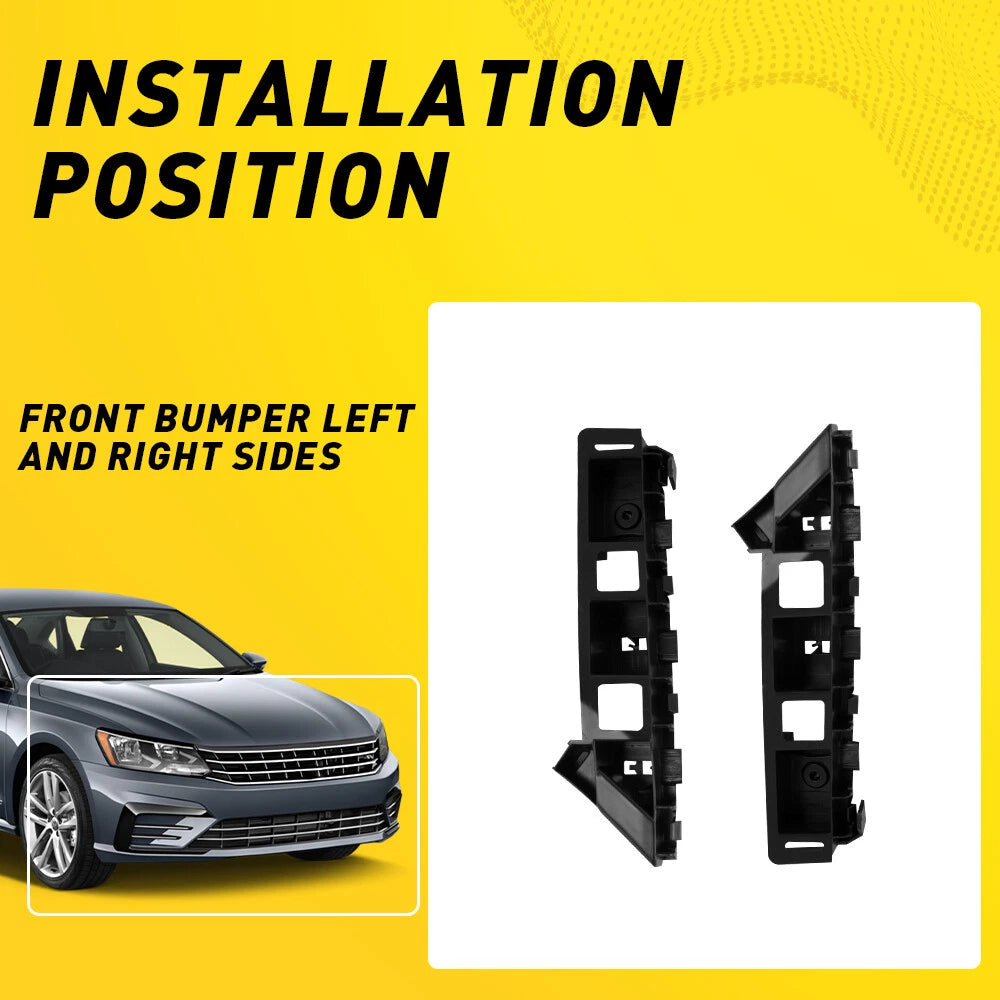 Pair Front Bumper Retainer Support Bracket Sets For 2012-2015 Volkswagen Passat 6B93BC-57