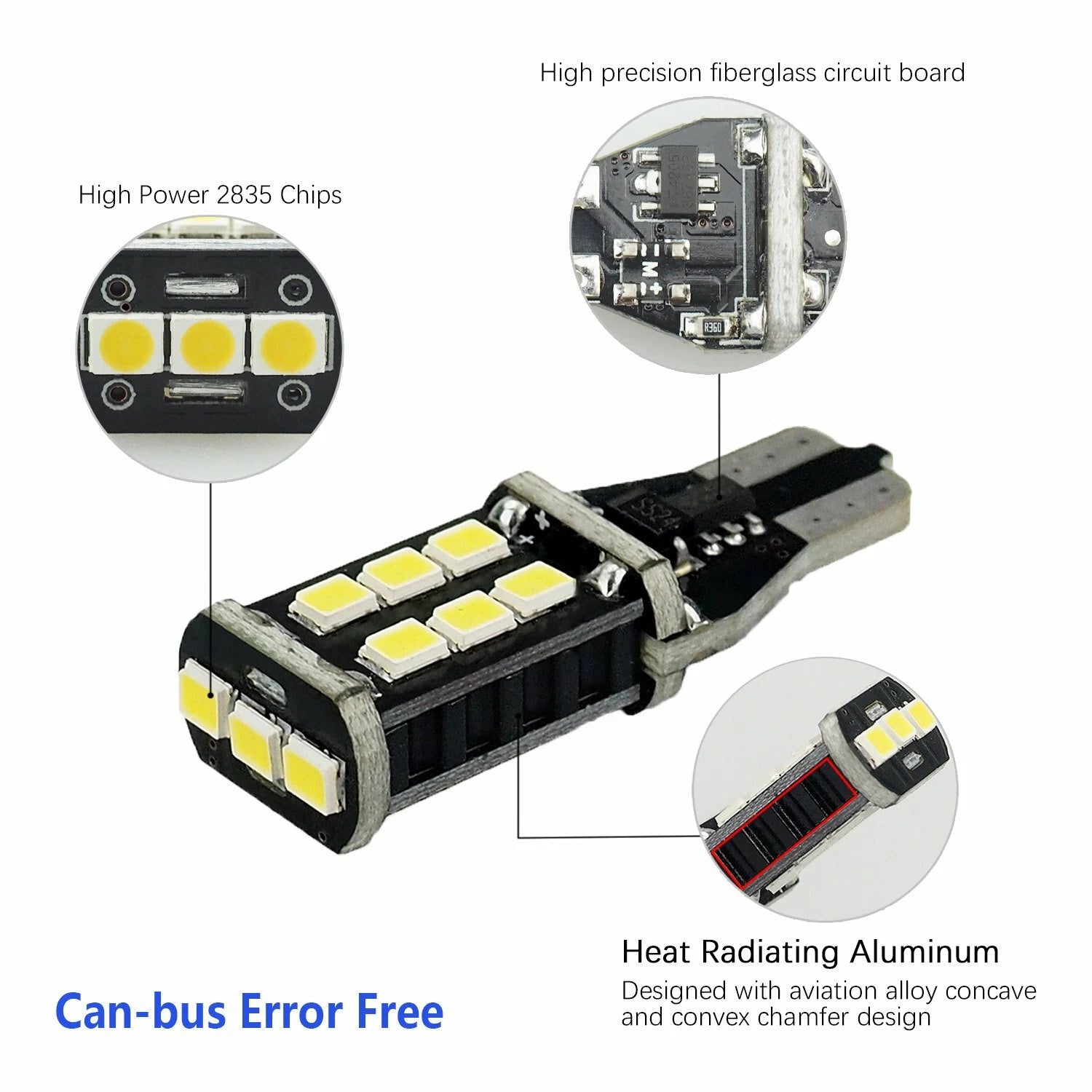 10X 912 921 T15 W16W Backup Reverse Light Super Bright White Canbus LED Bulb EA 6B93BC-57