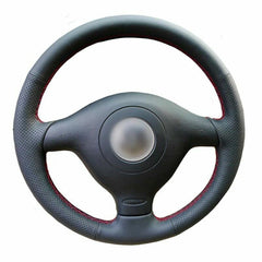 Top Leather Steering Wheel Hand-stitch on Wrap Cover For VW Golf 4 Polo B5 Seat