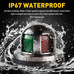 2 IN 1 Marine Boat Yacht Pontoon 12V Stainless Steel LED Bow Navigation Lights A 6B93BC-57