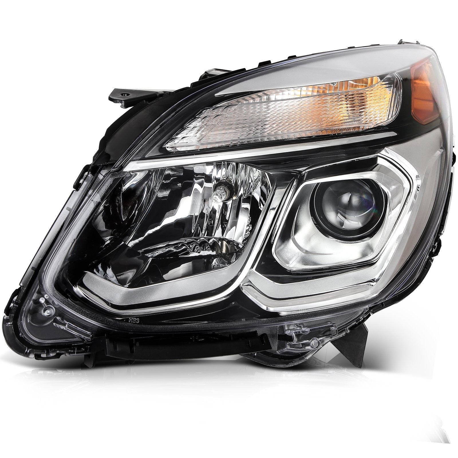 ECCPP Headlights Assembly For Chevrolet Equinox 2.4L 3.6L 2016-2017 Pair Black 6B93BC-57