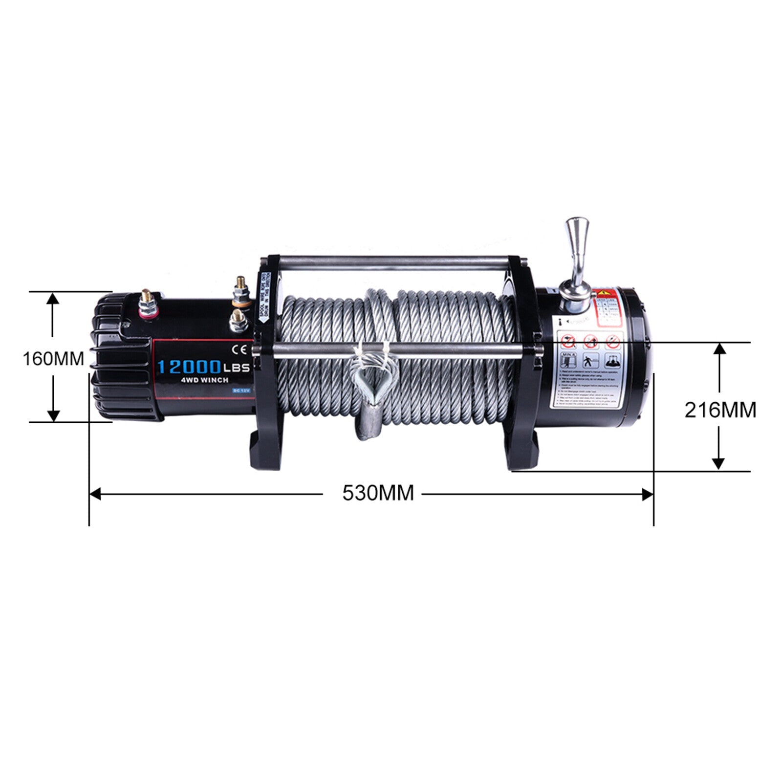 ECCPP 12000LBS Steel Rope Off Road 4WD 12V Electric Winch Towing For 81-18 Jeep KOEEP