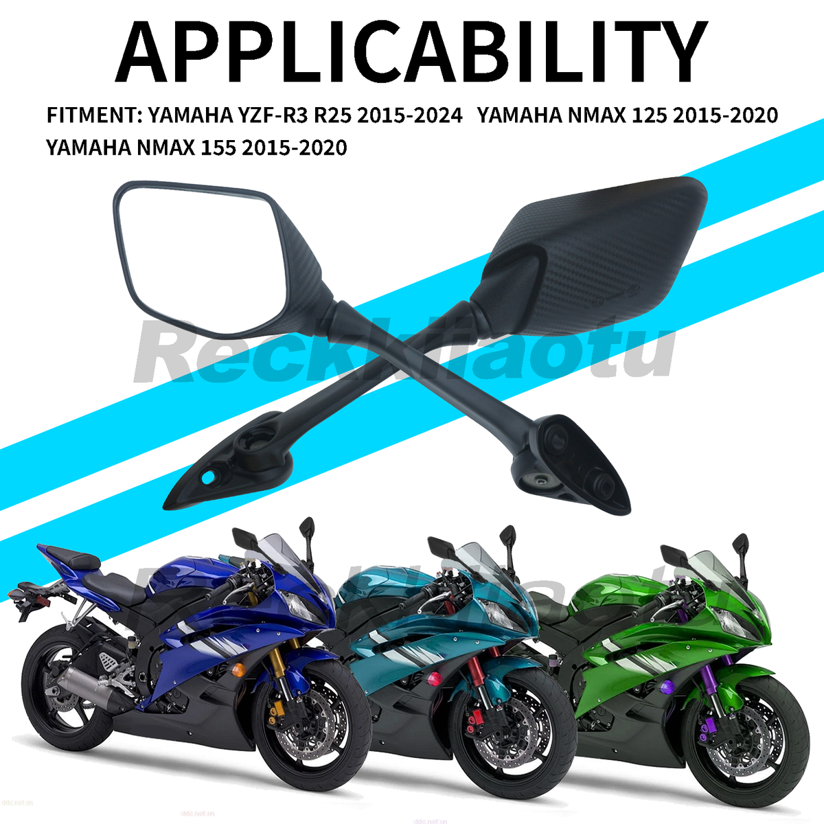 Carbon Motorcycle Rearview Mirror For NMax 125 155 2015 2016 2017 2018 2019 2020