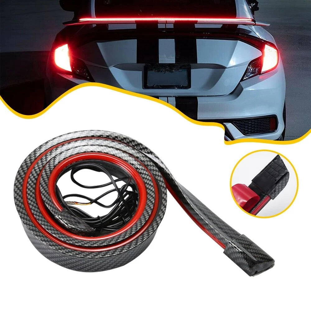 Carbon Fiber PU Rear Roof Trunk Tail Lip Tail Signal Brake Light 6B93BC-57