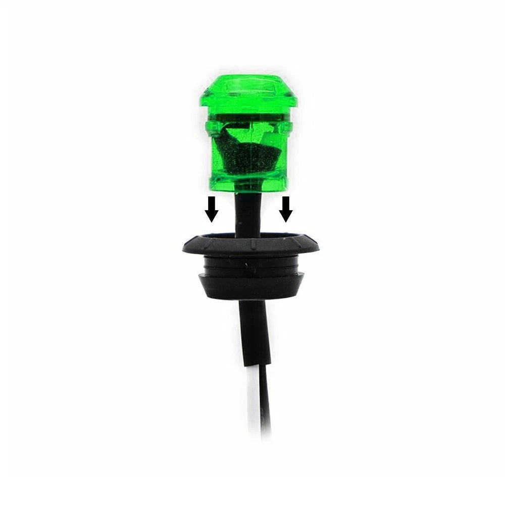 10X Mini 3/4" Round LED 3 Green Side Marker Truck Trailer Bullet Light Lamps 12V 6B93BC-57