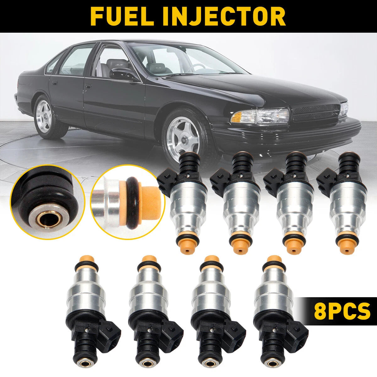 8 Fuel Injectors Spray Pattern Fit Ford 1986-2002 Mustang Gt 5.0 4.6 19lb 4-Hole 6B93BC-57
