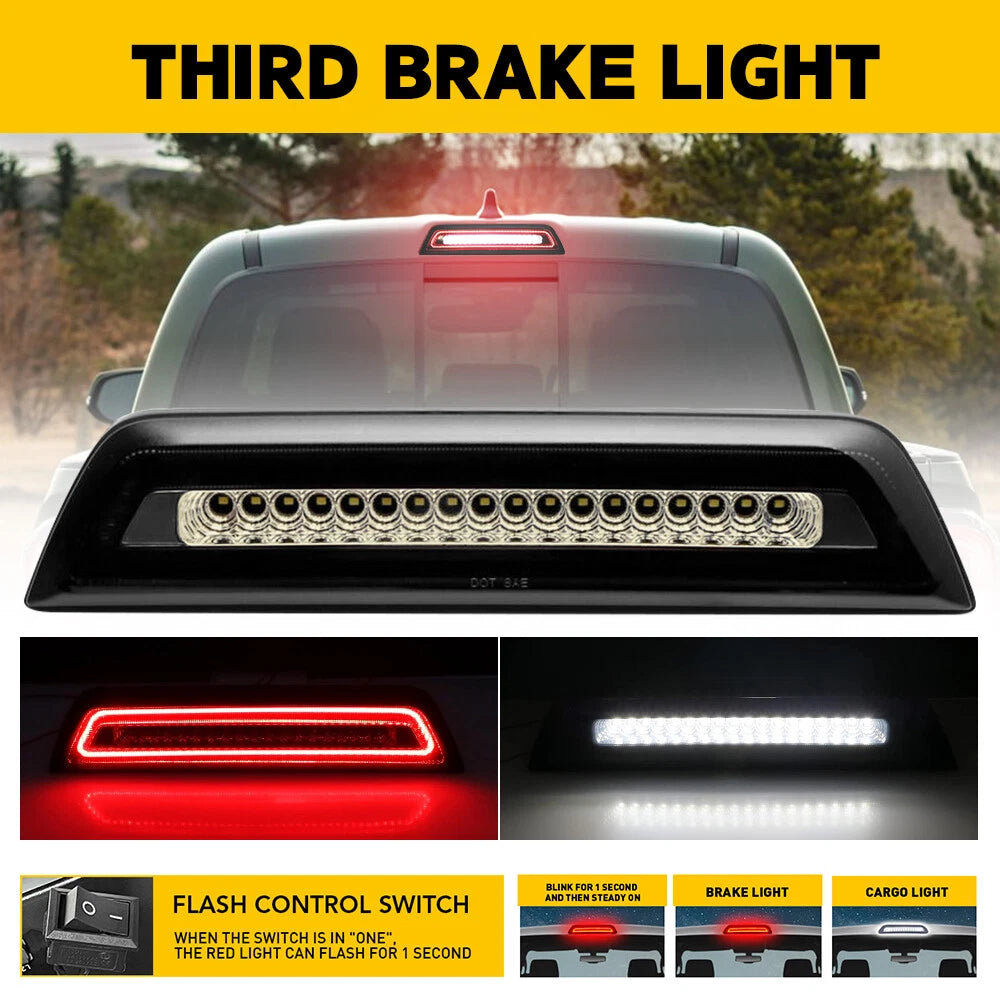 Smoke LED Third 3RD Brake Tail Rear Cargo Light For IP67 2016-2023 Toyota Tacoma 6B93BC-57