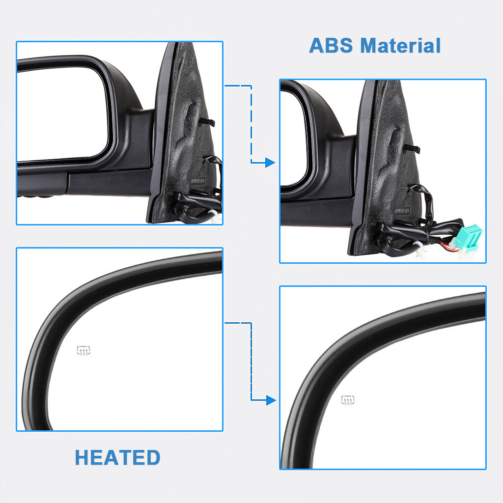 Power Mirror For Chevy Trailblazer Envoy Right Side Heated Black Manual Fold 6B93BC-57