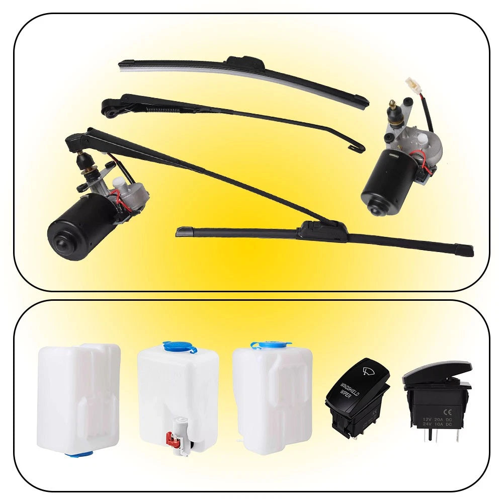 12V Electric Windshield Wiper Motor Kit+Wiring For Polaris Ranger 570/900/1000 A 6B93BC-57