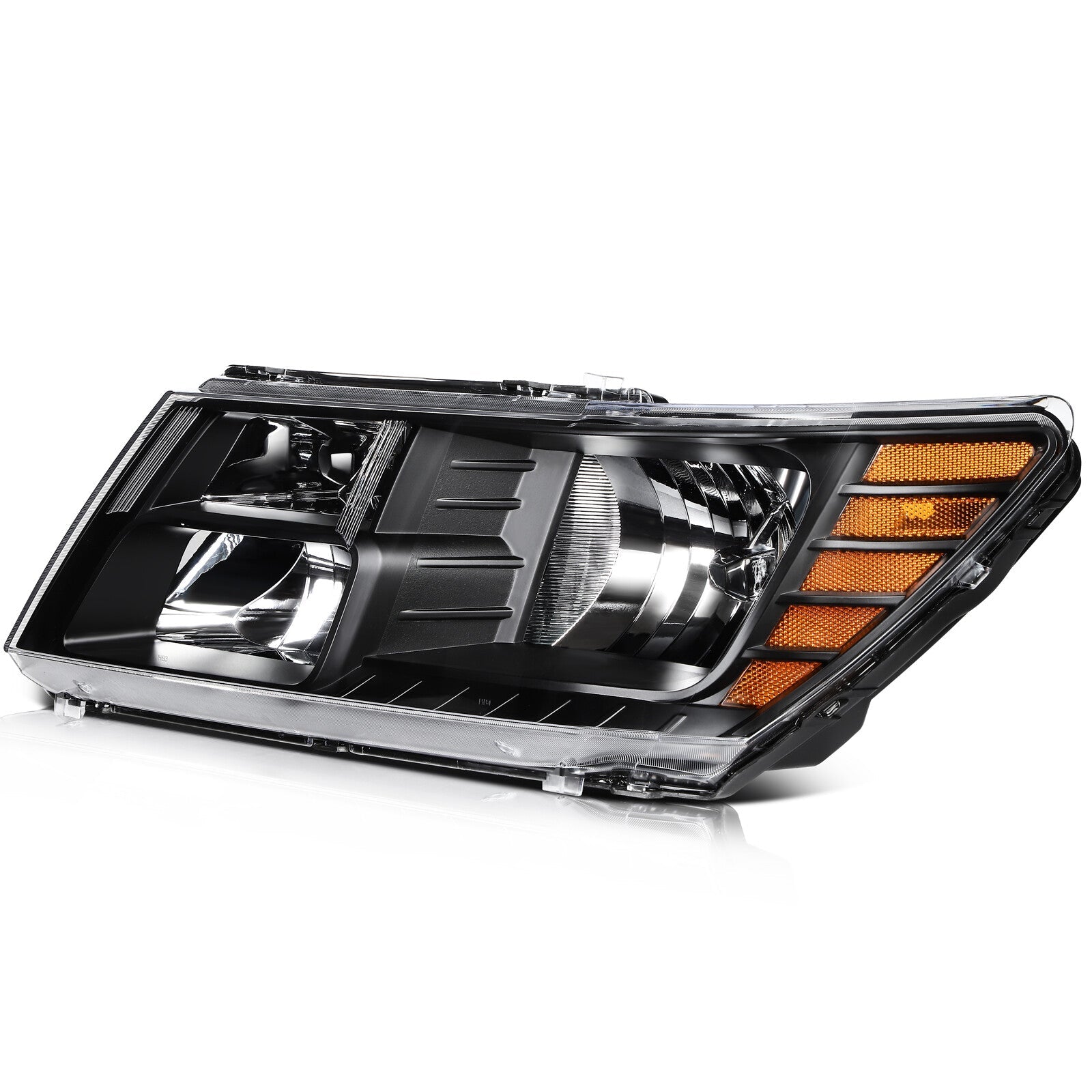 Headlights Assembly Left+Right For 2018-2009 Dodge Journey Black Housing Pair 6B93BC-57