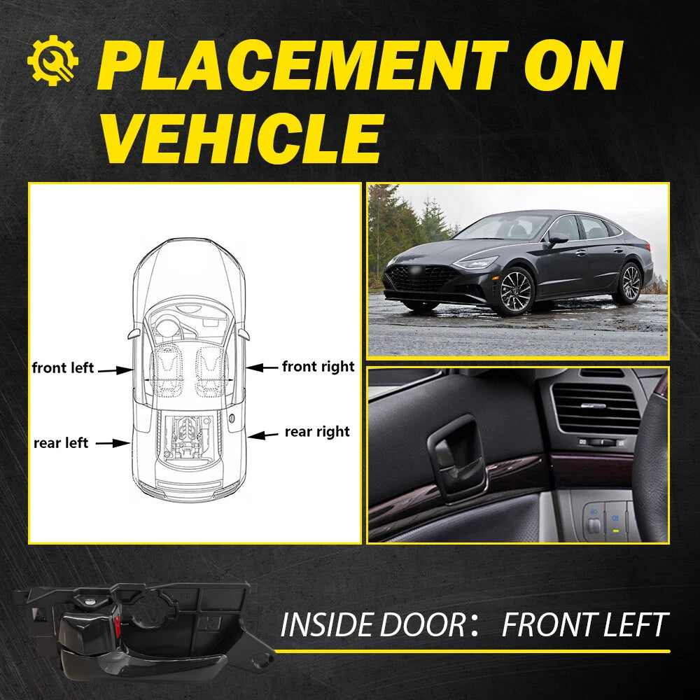 For Hyundai Sonata 08-10 Front Left Driver Side Inside Door Handle HY1352135 XH 6B93BC-57