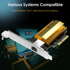 1Gb/2.5Gb/5Gb/10Gb Base-T PCI-e Network Card PCI Express Ethernet Adapter 6B93BC-57