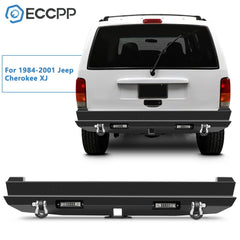 ECCPP Steel Rear Bumper Guard LED Light Bar Fog Lamps For 1984-01 JEEP Cherokee