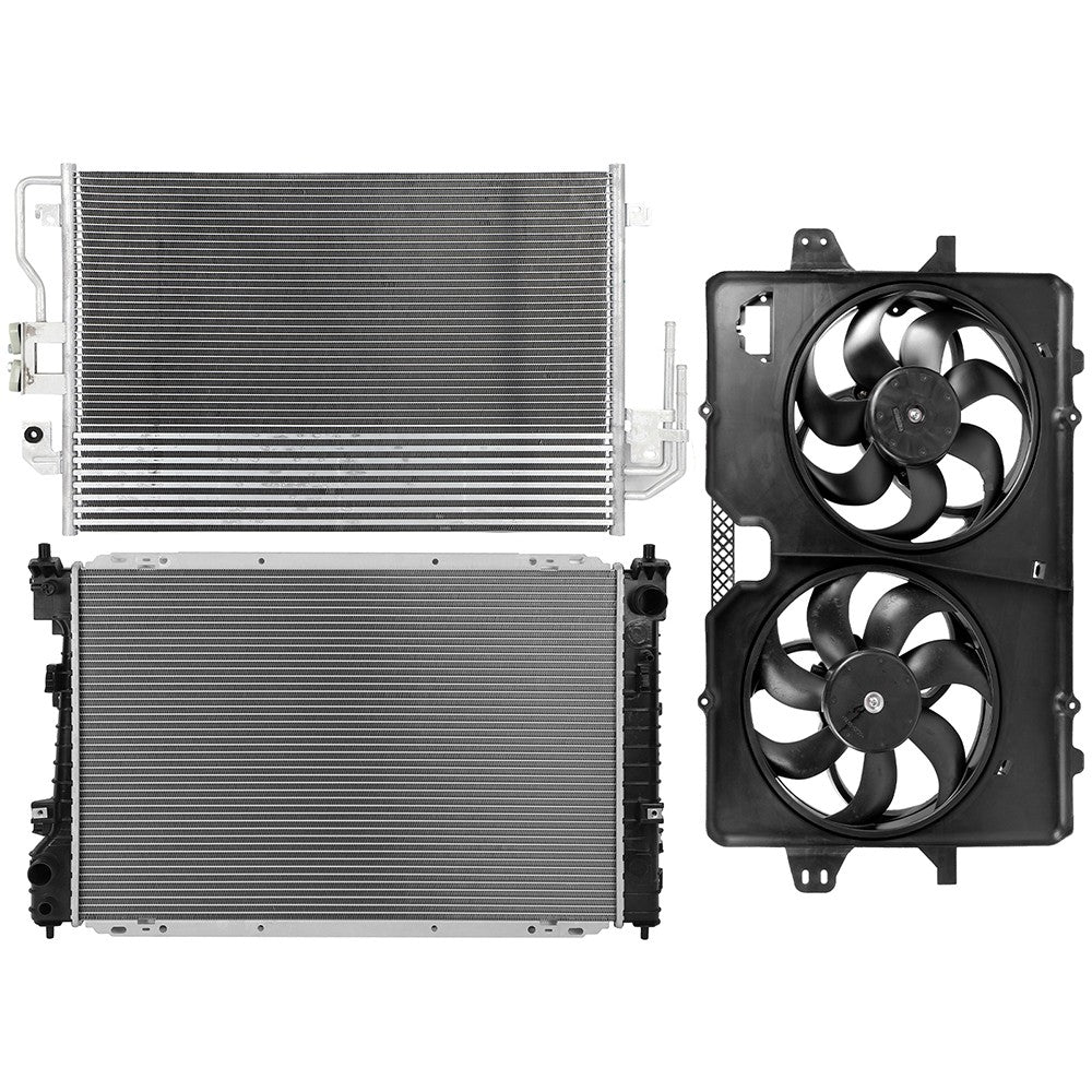 Electric Radiator Condenser Cooling Fan Kit For 2008-2010 2011 2012 Ford Escape 6B93BC-57
