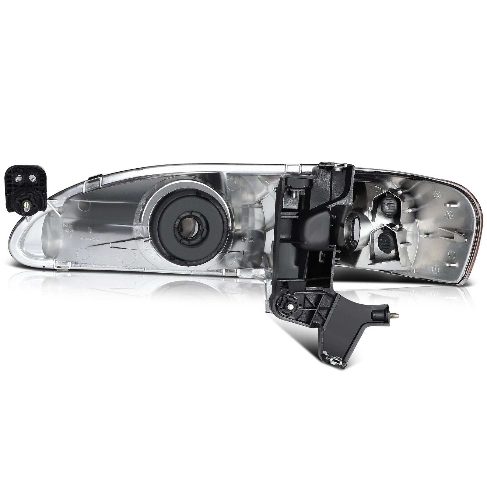 Pair Kit Headlights Assembly For 1998-2000 Toyota For Corolla 1.8L Black Amber 6B93BC-57