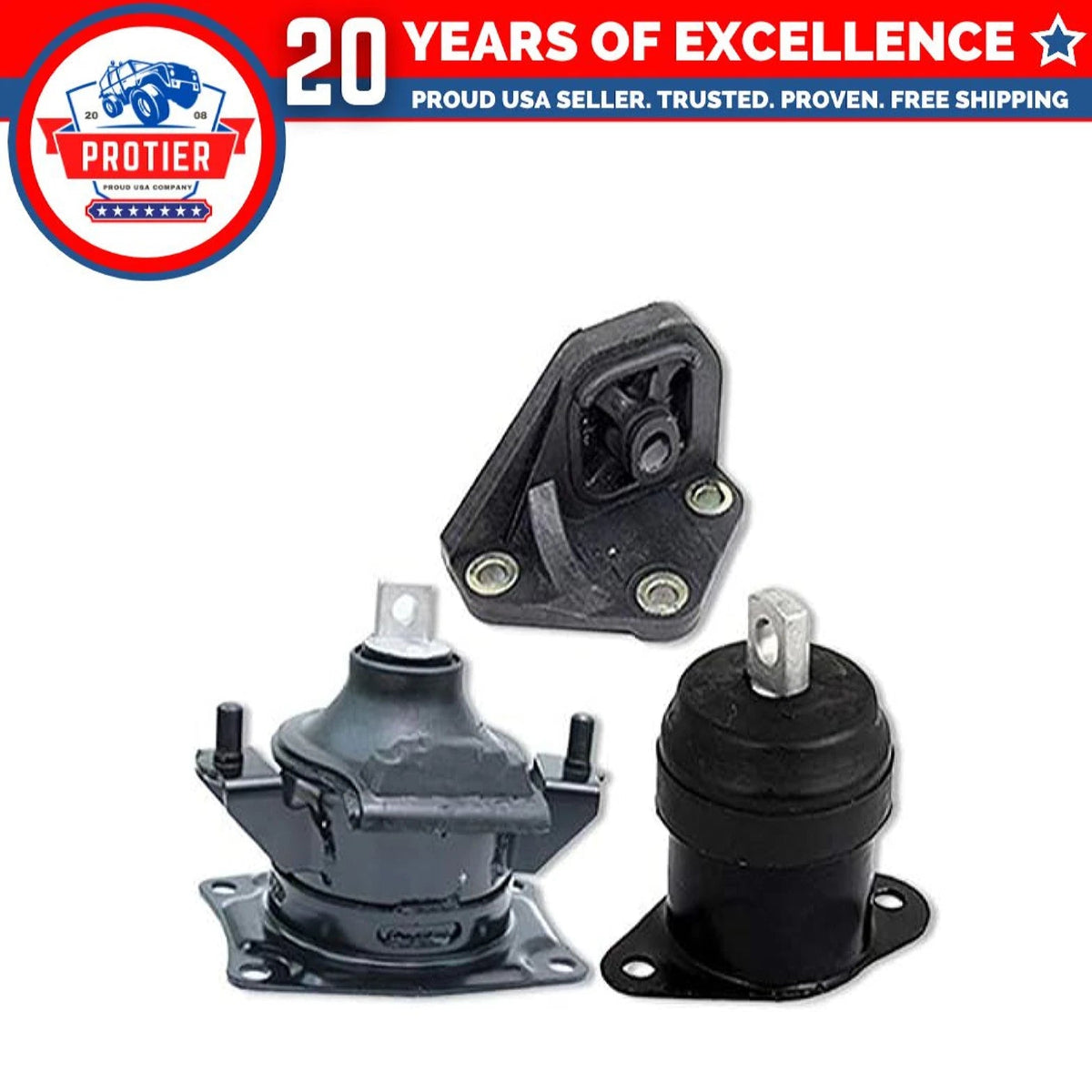 Fits 2003-2007 Honda Accord 2.4L Front RT & Rear Motor/Upper Trans Mount 6B93BC-57