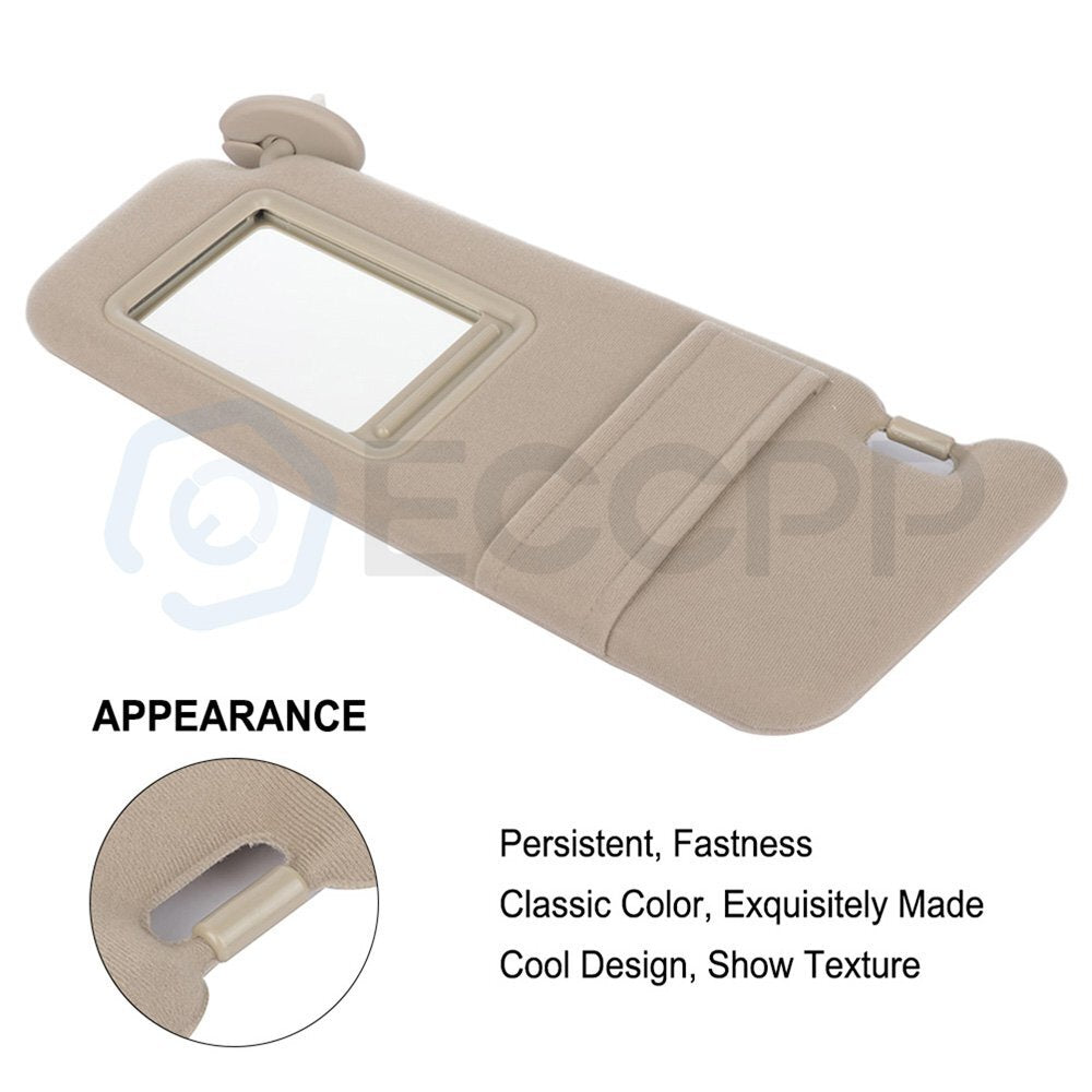 For 2013-2016 Toyota Venza Beige Pair Left & Right Side Sun Visor w/ Sunroof 6B93BC-57
