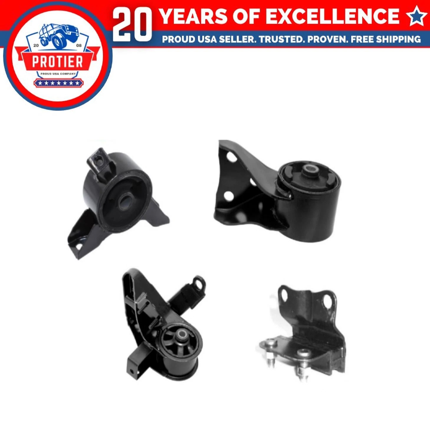 Motor & Trans Mount Set 4PCS Fits 2000 - 2001 Mazda 626 2.0L Manual Trans 6B93BC-57