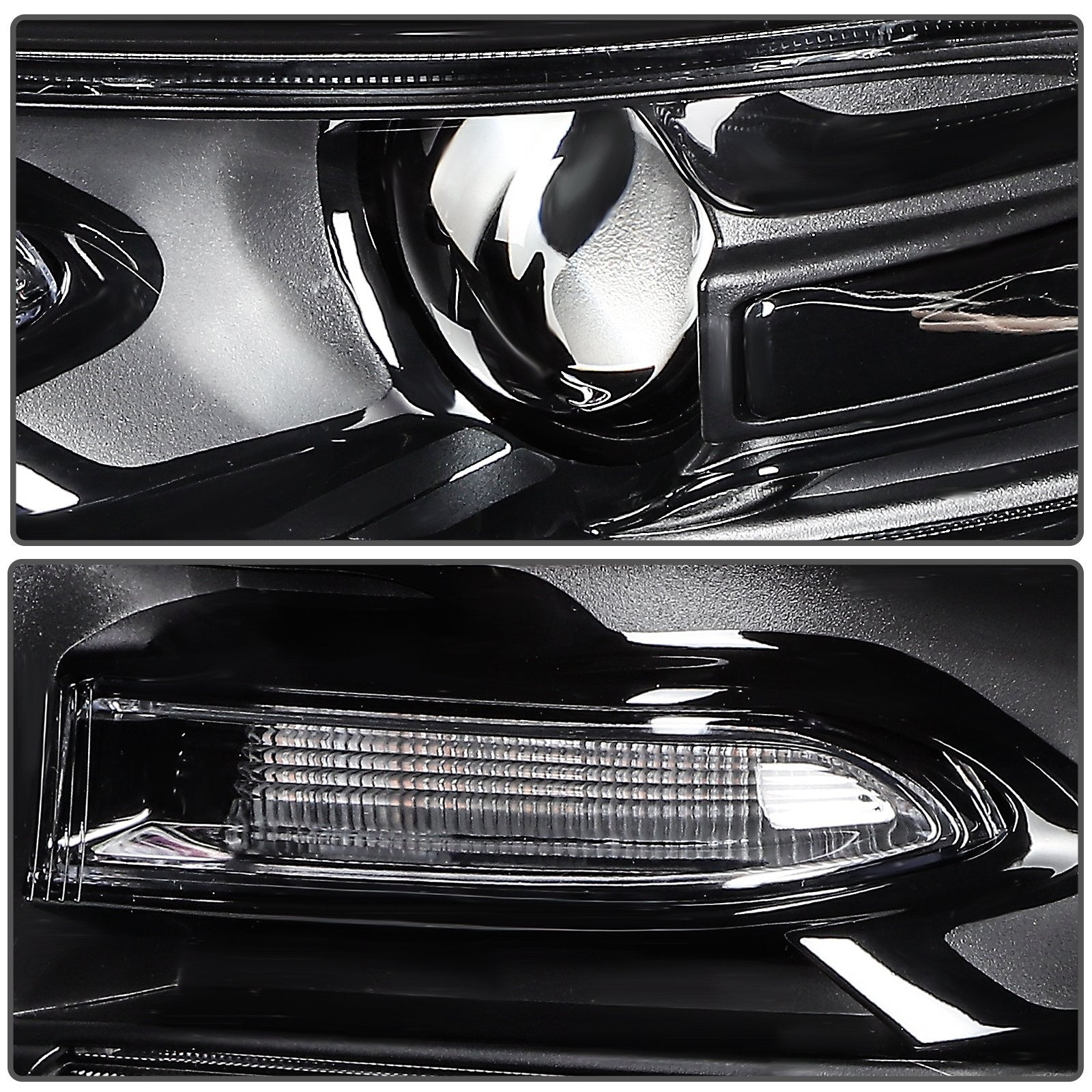 ECCPP Halogen Headlights Assembly For Dodge Charger 2015-2021 Pair Kit Black 6B93BC-57