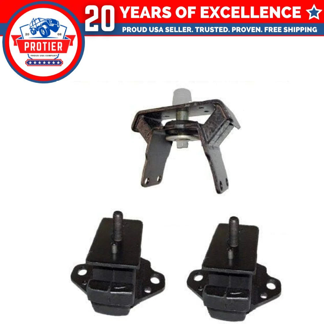 Motor & Trans Mount 3PCS Set for 1998-2004 Toyota Tacoma Pre Runner 2WD 6B93BC-57