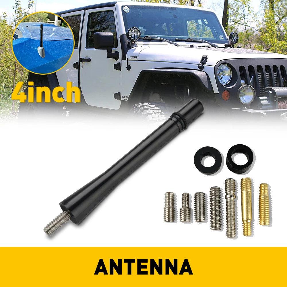 4" Short Black Aluminum Antenna AM/FM Mast for TOYOTA TACOMA 1995-2016 6B93BC-57