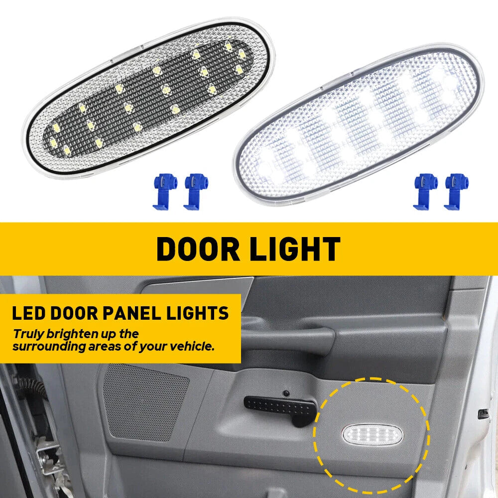 Interior Door Panel Courtesy Lights LED Lamps For 2002-2009 RAM Dodge 1500 2500 6B93BC-57