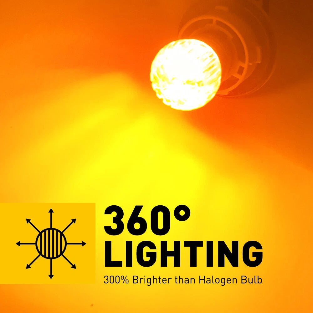 AUXITO 1157 BAY15D Amber Yellow LED Turn Signal Parking Light Bulb Error Free EA AUXITO