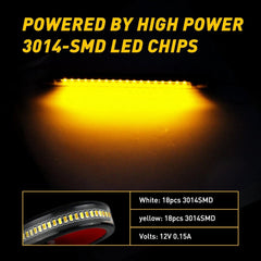 2pcs Switchback W/A LED Signal Turn Daytime Motorcycle DRL Strips Light D 6B93BC-57