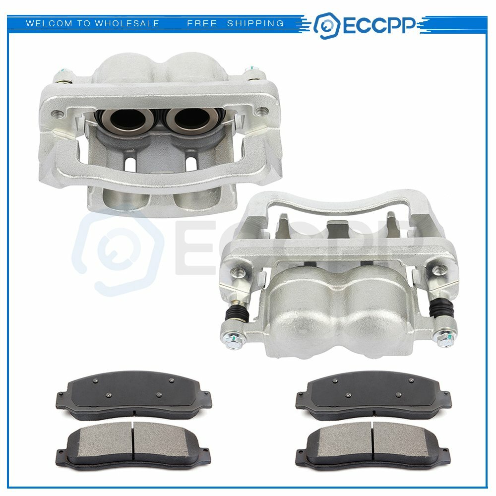 Front Brake Calipers Brake Pads Set 6Pcs For 2005-2011 Ford F-250 Super Duty 6B93BC-57