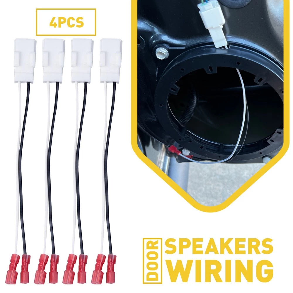 4 Pcs Car 72-6514 Door Speaker Wire Harness Plug Adaptor For Dodge Journey Jeep 6B93BC-57