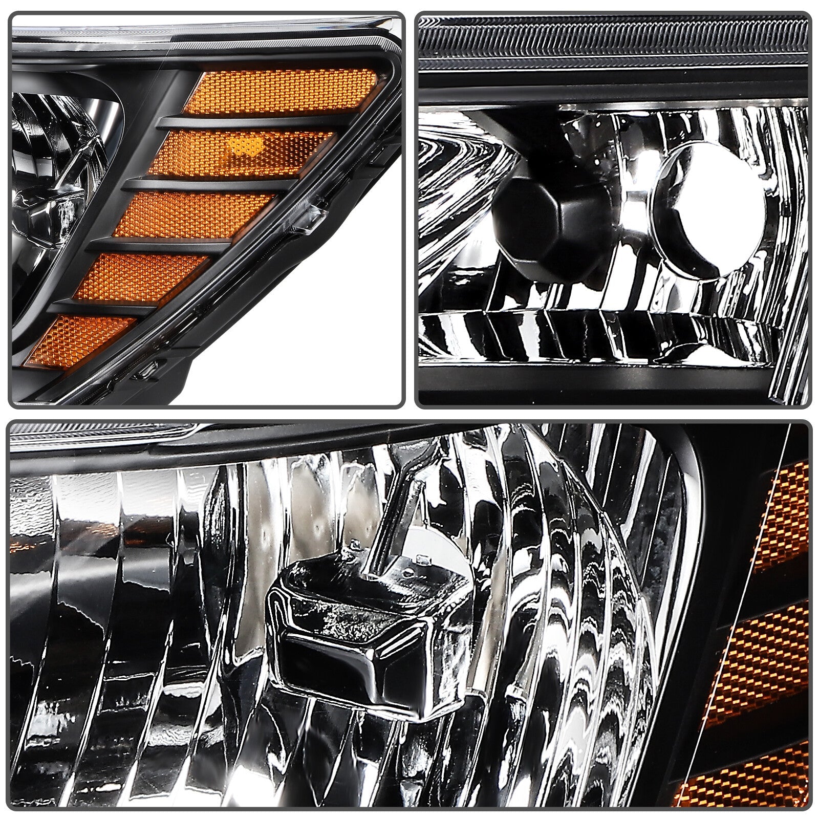 Headlights Assembly Left+Right For 2018-2009 Dodge Journey Black Housing Pair 6B93BC-57