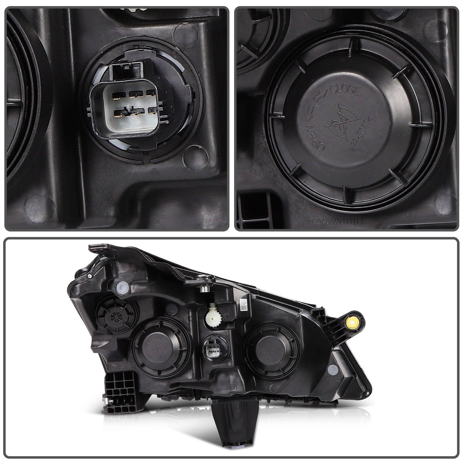 Pair Kit Headlights Assembly For 2013-2017 Chevrolet Traverse 3.6L Black Amber 6B93BC-57