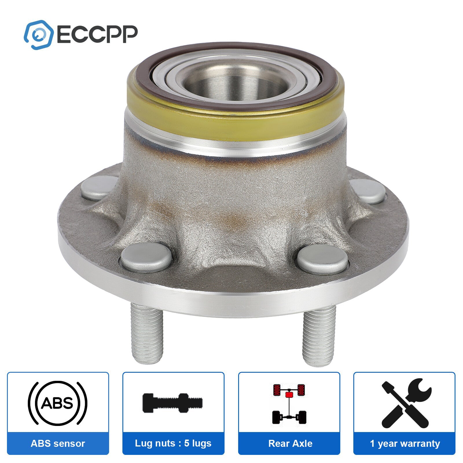 1Pc Rear Wheel Hub Bearing For 2010 2011 2012 2013 Ford Transit Connect 2.0L FWD 6B93BC-57