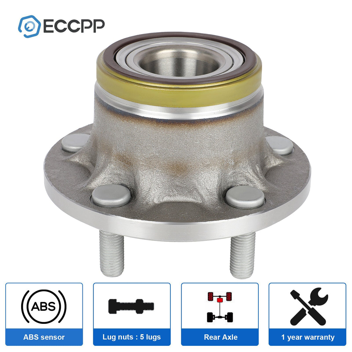 1Pc Rear Wheel Hub Bearing For 2010 2011 2012 2013 Ford Transit Connect 2.0L FWD 6B93BC-57