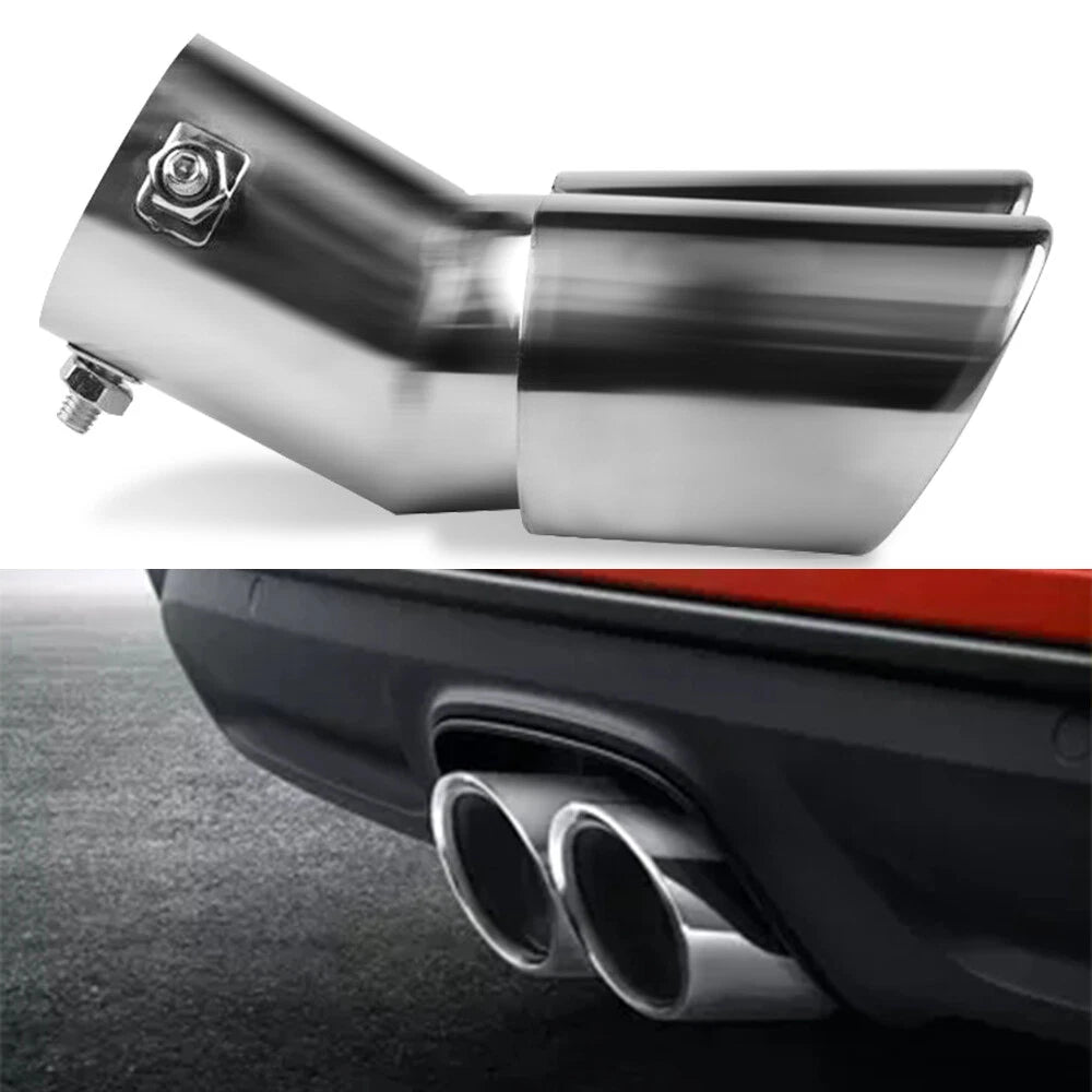 Car Dual Exhaust Pipe Tail Muffler Tip Auto Accessories Replace Chrome Tips EOA 6B93BC-57