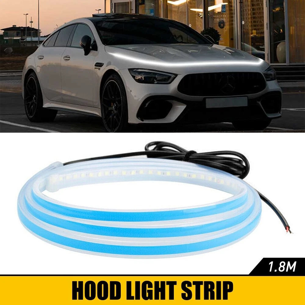 120cm 12V Car Hood Daytime LED Running Light Strip Waterproof Flexible Lamp DRL 6B93BC-57