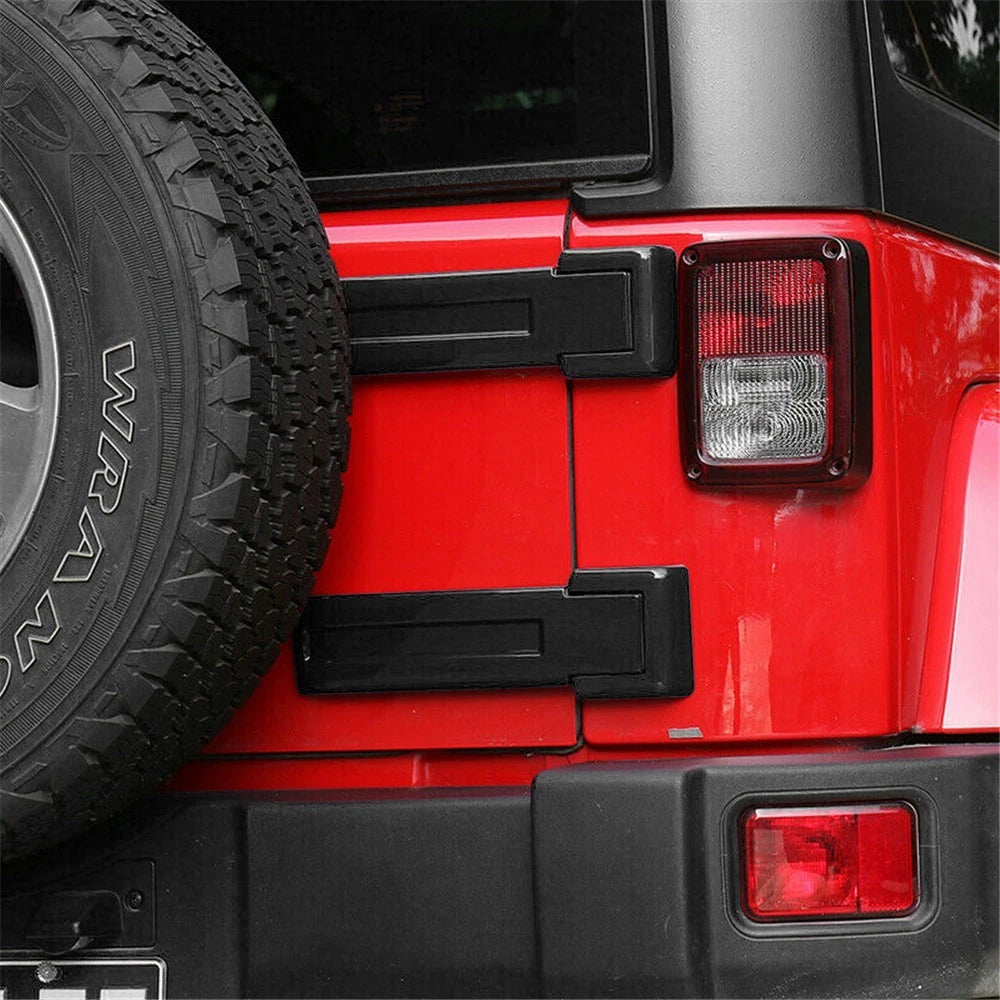 Fits For 2007-2018 Jeep Wrangler JK Set of 2 Tailgate Hinge Covers Trim Black 6B93BC-57