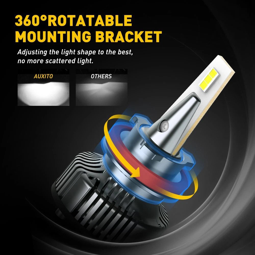 2X AUXITO H11 H8 LED Headlight Kit Low Beam Bulb Super Bright 24000LM Y13 EOA AUXITO