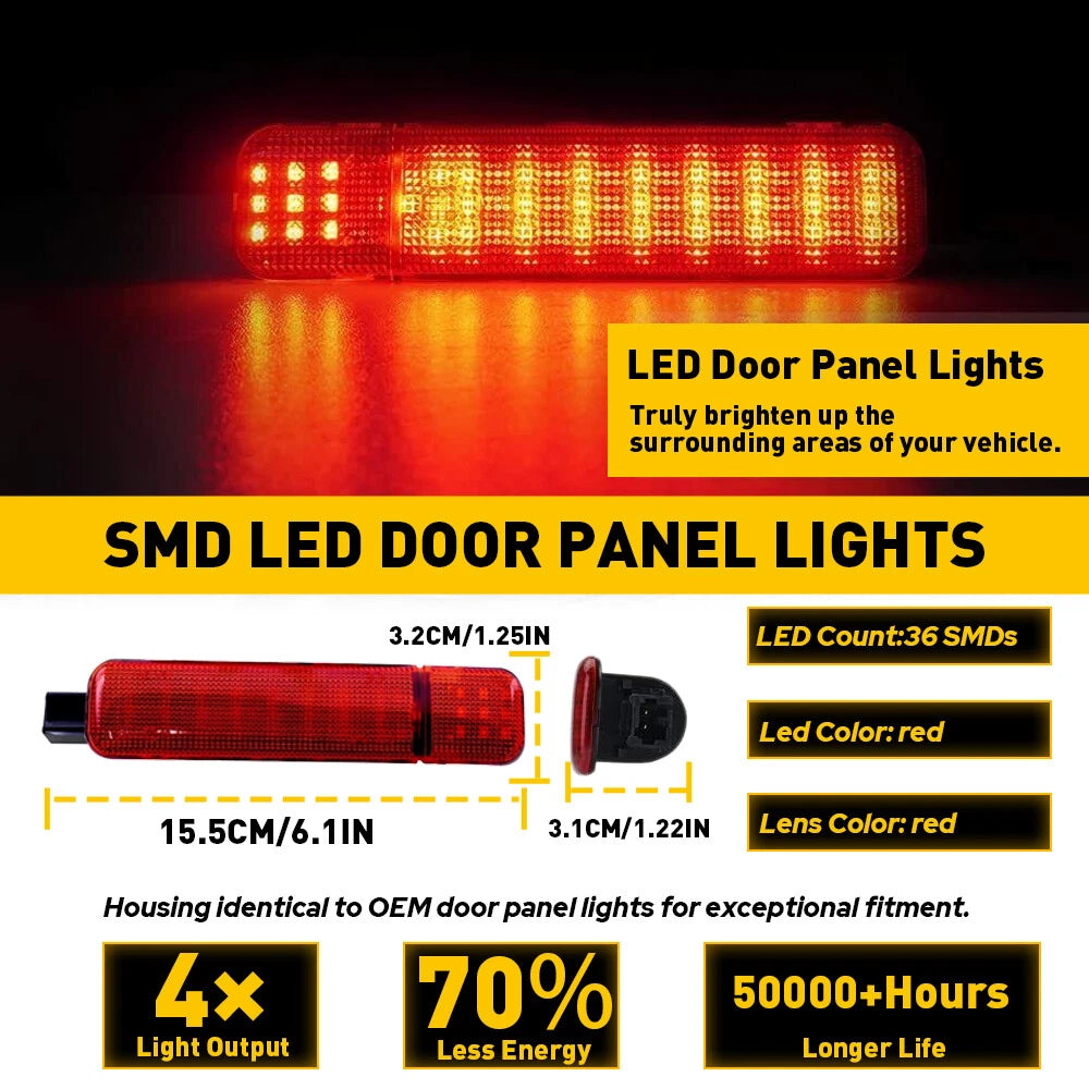 Pair LED Door Courtesy Light For Chevy Silverado Suburban Tahoe GMC Sierra Yukon 6B93BC-57