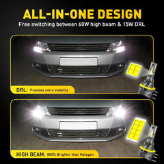 AUXITO H15 LED Headlight Bulb Canbus Error Free High Beam DRL 7035 30000LM GF EA AUXITO