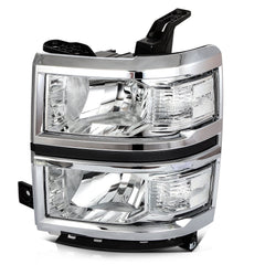 Pair Headlights Assembly For 2014-2015 Chevrolet Silverado 1500 4.3L 5.3L Chrome 6B93BC-57