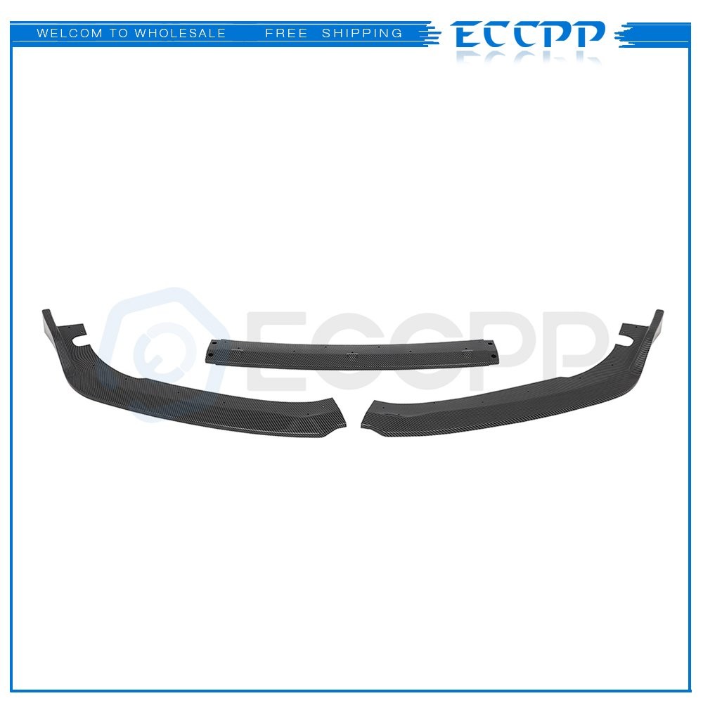 Front Bumper Lip For 2018-2020 Honda Accord -Gloss Carbon Look 6B93BC-57